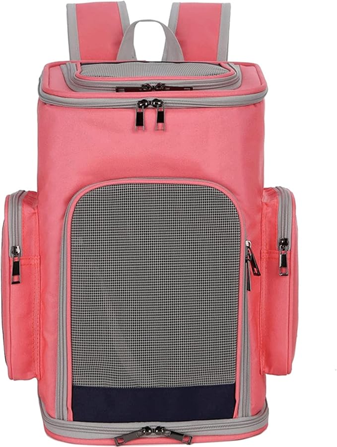 OLOTU Pet Backpack Collapsible Cat Backpack, Ventilated Design Cat Carrier with Inner Safety Strap, Pet Backpack Carrier for Travel Hiking Spacious