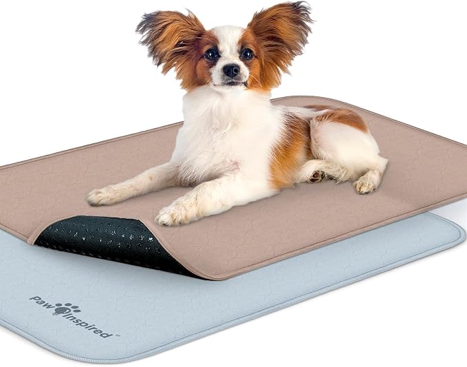 Paw Inspired Washable Crate Liners for Dogs (2 Pack), Leakproof, Non-Slip Pee Pads for 30-Inch Kennels, Reusable Puppy Pads for Potty Training, Whelping, Waterproof Mat (29x18 Inch, Pack of 2)