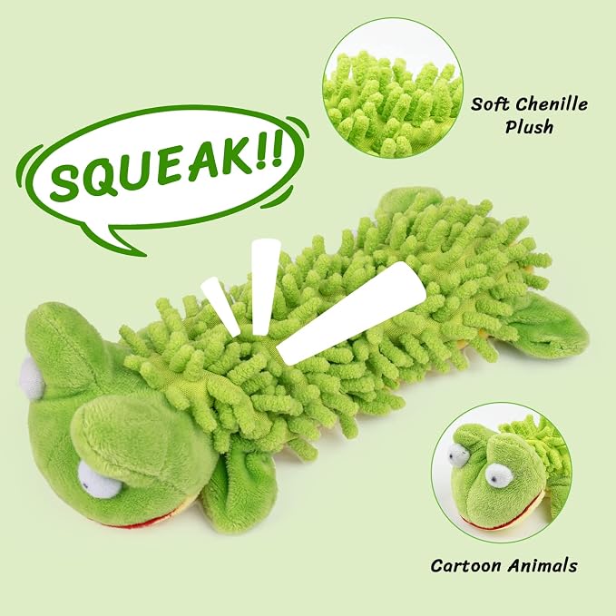 Pet Soft Dog Toys Squeaky - 6 Pack Cute Puppy Toys Plush Animals, No Stuffed Dog Chew Toy Interactive Pet for Small, Medium and Large Dogs