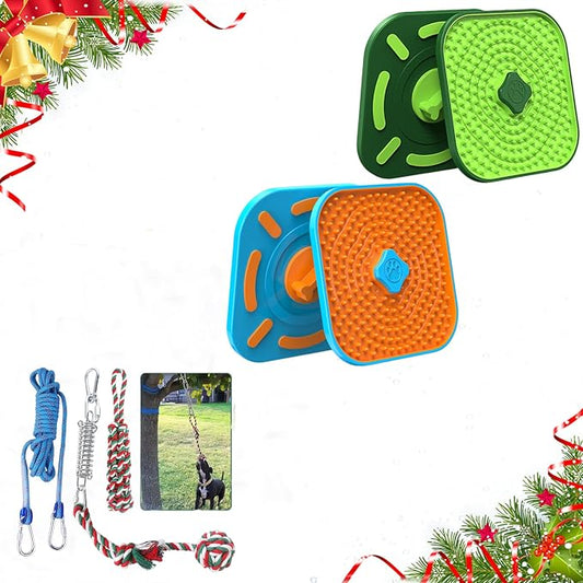 HOPET Dog Outdoor Bungee Solo Hanging Toy & Licking Mat for Dogs