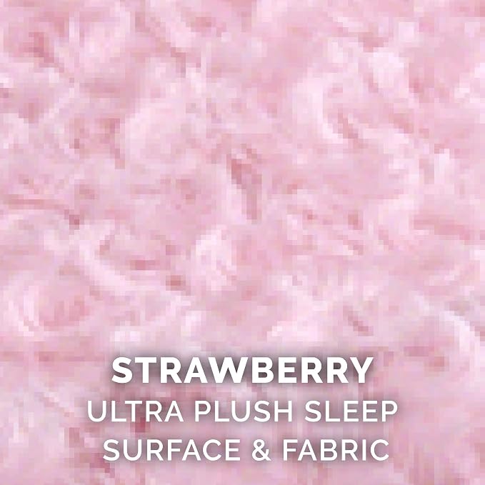 Furhaven Dog Bed for Small Dogs w/ Removable Washable Cover & Pillow Cushion Insert, For Dogs Up to 12 lbs - Ultra Plush Faux Fur Oval Lounger - Pink, Small