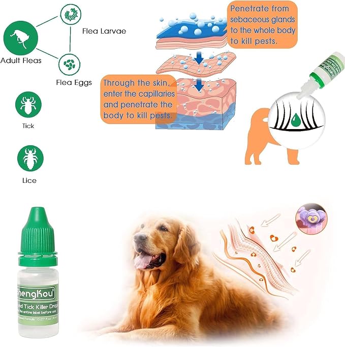 Flea and Tick Collar for Dog and Cat, Made with Plant Based Essential Oil, Safe and Effective, Waterproof, Free Comb and Tweezers & Drop 12-Month, 2 Packs
