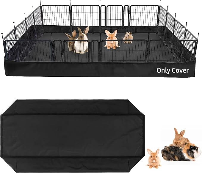 AKEfit Guinea Pig Cage Liner Tarp Bottom Waterproof and Washable for Rabbits, Bunny, Chinchesillas, Hedgehog, Ferrets and Hamsters, 48 "L x 24 "W x 4 "H-Black