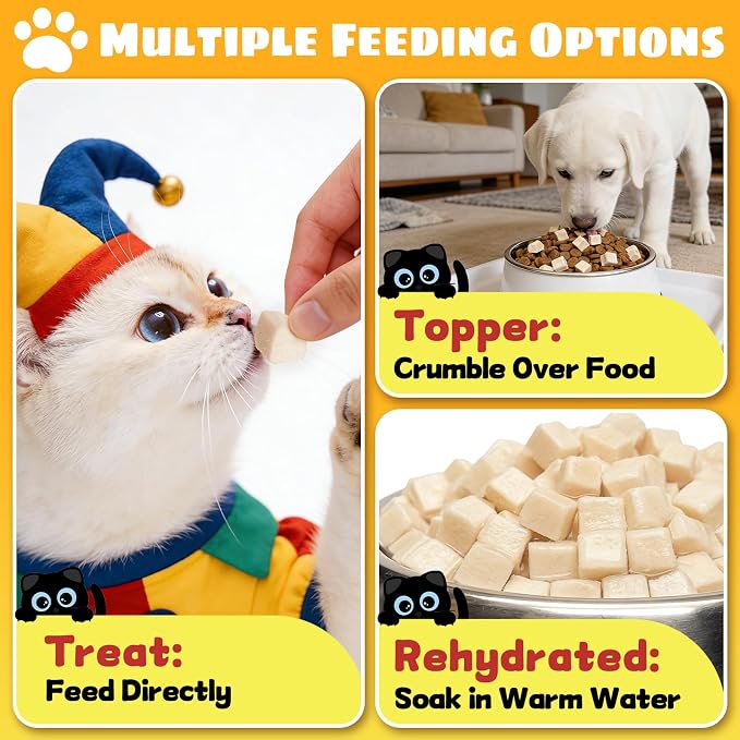 Freeze-Dried Chicken Breast Treats for Dogs & Cats |3.52 oz Premium Single-Ingredient Nutrition, All Natural, High Protein | Ideal Training Treats & Food Topper