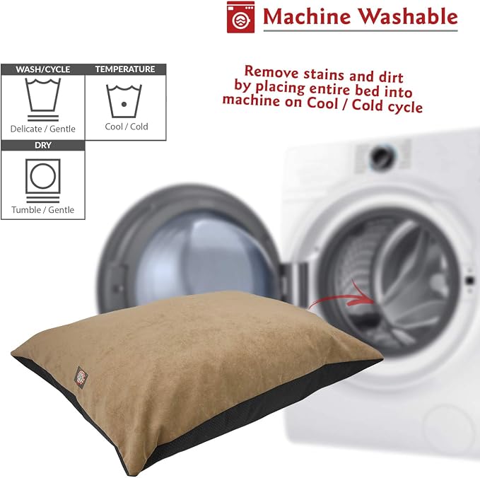 Majestic Pet Comfy Dog Bed Rectangle Medium, Washable, Non Slip 35 x 28 Inch Villa Pearl