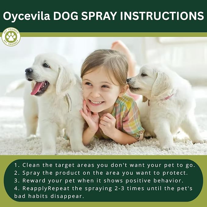 16oz No Pee Here Formula, Housebreaking Training Aid for Puppies, Prevents Damage to Furniture & Garden Plants, Eco-Friendly Dog Pet Potty Training Spray