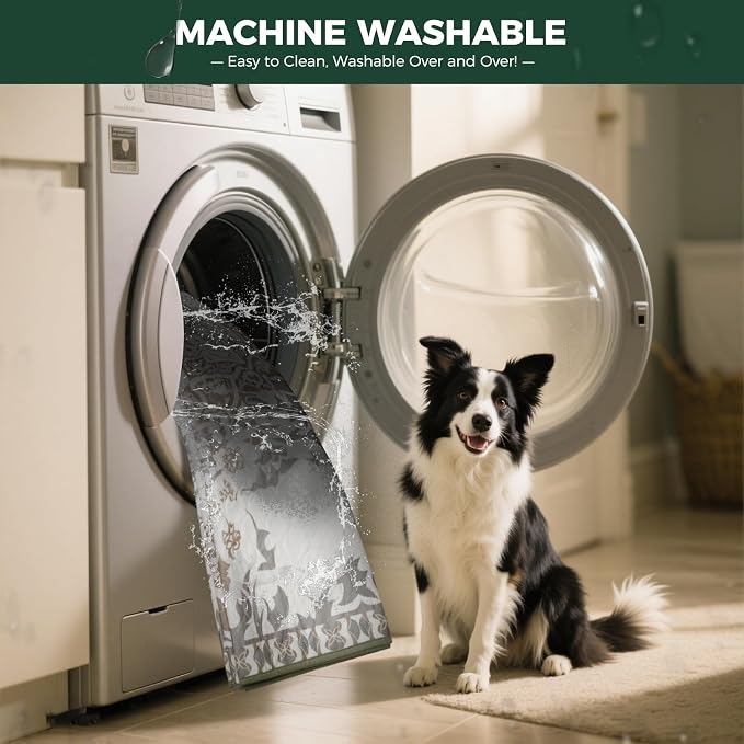FXW Washable Pee Pads for Dogs, Puppy Pads with Super Absorbent, Specifically Designed for 36inch Cages, 23" x 35" Rectangle, Boho, 2 Packs