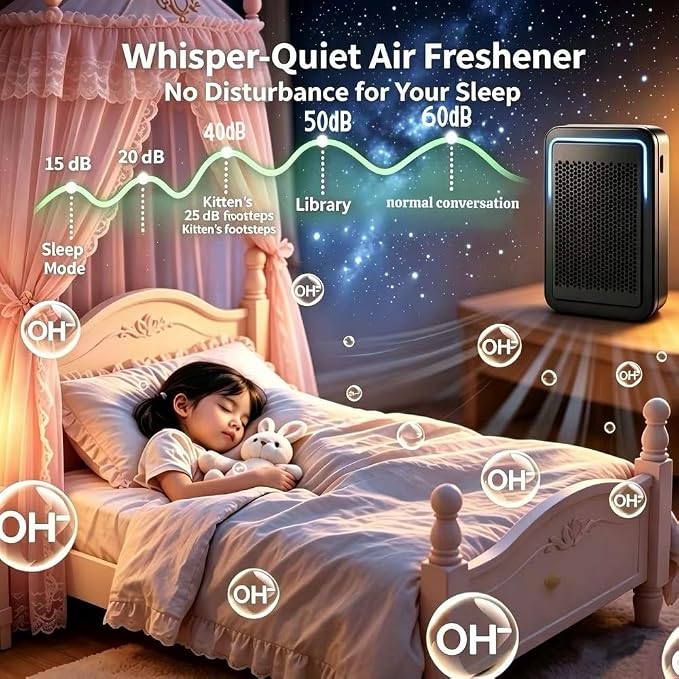 Cat Litter Deodorizer 99%- Plug In Air Purifier Catalyst Filter, Strong Pet Odor Eliminator for Litter Box, Toilet, Closet, Cabinet, Shoe, Garage(Black,1-Pack)