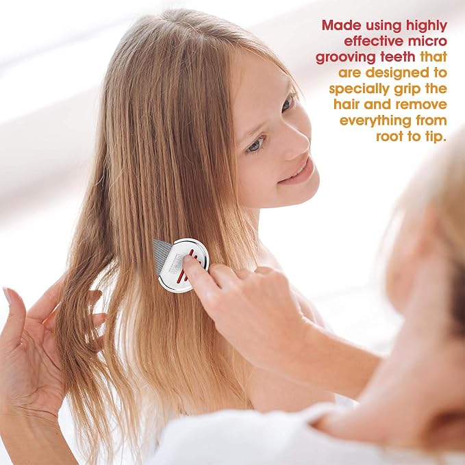 Lice Comb - (Pack of 12) Head Lice Treatment that's Individually Packaged Professional Stainless Steel Louse and Nit Combs Removes Eggs with Rounded Tips for Comfort