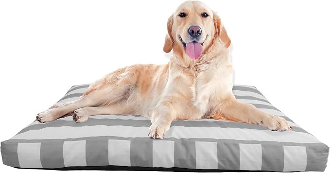 Dog Bed - Indoor/Outdoor Pet Bed with Removable Washable Cover and Non-Slip Bottom - 44in Large Pet Mat for Dogs up to 90lbs - Water-Resistant Dog Mat by PETMAKER (Gray)