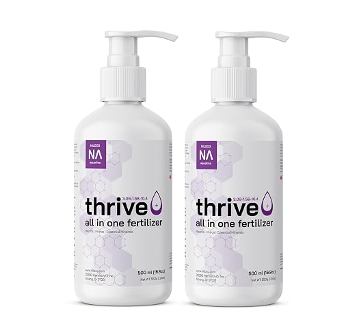 Thrive+ All in One Liquid Aquarium Fertilizer – Two (2) 500ml Highly Concentrated Solution – Nutrient-Rich Aquatic Plant Food – Convenient Usage – Effective Results