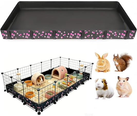 DZWLKJ Guinea Pig Cage Liner,Washable Tarp Bottom Base,Cherry Graphic,36"x60", Reusable for Rabbit, Chinchilla, Hedgehog, Ferret & Other Small Animals.