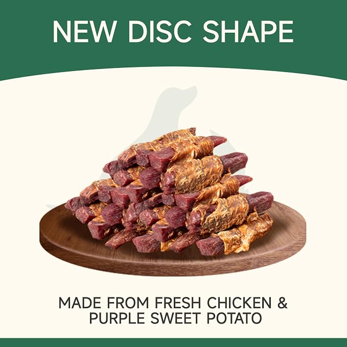 MeatyWay Chicken & Sweet Potato Purple Wrapped Dog Treats, High Protein, Low Fat, 100% Natural Chicken Tender, Healthy and Natural Dog Training Treats for Small & Large Dogs, 454g/16 oz. Bag