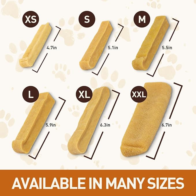 Wildfang® Yak Chews, Large for Dogs 55-99 lbs – Dog Dental Chew Stick, Hardness Like Himalayan Yak Cheese, Churpi-Style Cheese Sticks, Dog Treats & Puppy Training Treats, Approx 4 oz, Pack of 1