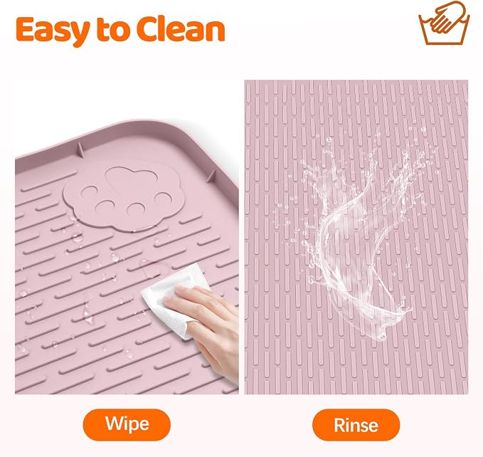 Pee Pads for Dogs, 50" x 35" Extra Large Reusable Silicone Mat, Washable Puppy Training Pads for Potty Training, Non-Slip, Leak-Proof, Indoor Floor Protection (Pink)