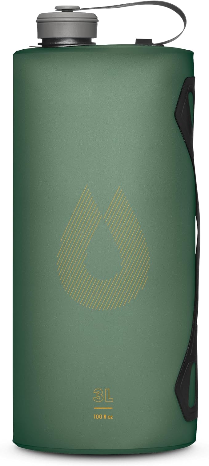 HydraPak Seeker - Collapsible Camping Water Storage (3L) - BPA & PVC Free, Hydration Reservoir Bag, Leak Proof - Sage Green
