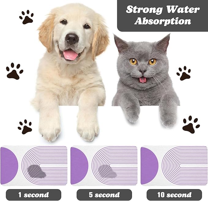 Dog Food Mats,Cat Absorbent Water Bowl Feeding Mats Pet Placemats for Food and Water Purple Bohemia 17 * 30 inch