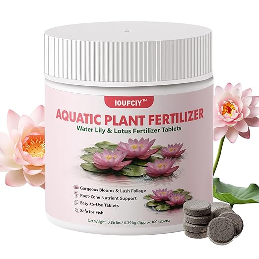 Aquatic Plant Fertilizer for Water Lilies & Lotus, Fish-Safe Water Lily Fertilizer Tablets for Pond Plants, Lotus Fertilizer & Pond Plant Food for Lush Pads, Strong Roots & Vibrant Blooms, 100 Count