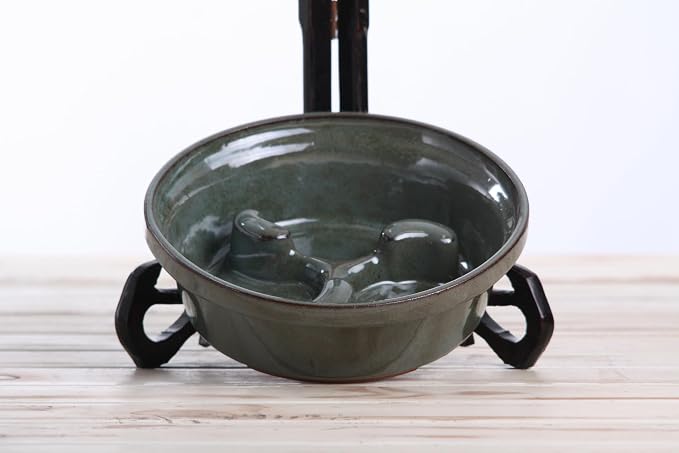 Willow Ceramics Dog Bowl – Handmade Ceramic Slow Feeder, 13.5oz Anti‑Gulp Bowl for Small to Medium Dogs, Dishwasher Safe, Made in USA (Starry Night, 6inch)