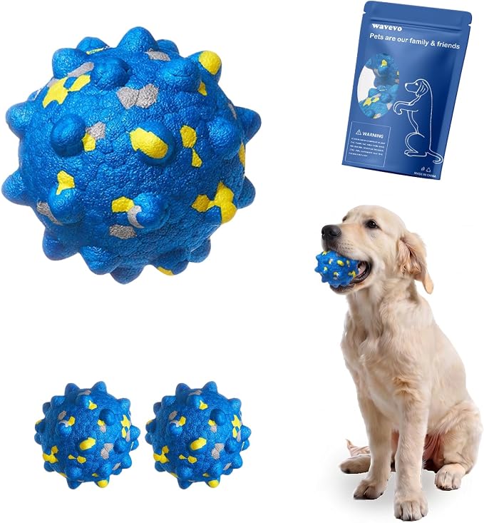 2 Pcs Tough ETPU Dog Balls for Aggressive Chewers - Bouncy, Interactive Floating Chew Toys for Fetch & Water Play with Medium Large Dogs