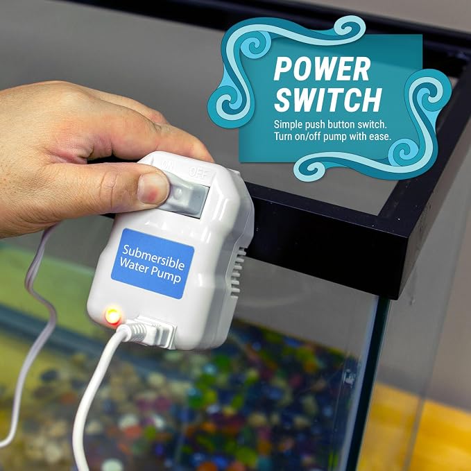 TERA PUMP - Aquarium Gravel Cleaner - Electric Automatic Removable Vacuum Fish Tank Water Changer Sand Washer Algae Cleaner Filter & 10 ft Hose Up to 12 Liters per Min