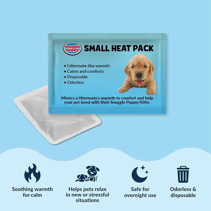 Snuggle Puppy Heartbeat Puppy Toy for Small Breeds, Compact Plush Dog Toy with Real-Feel Pulse, Designed for Crate Time, First Nights, and Rest - Cream