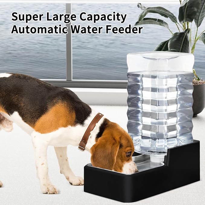 RIZZARI 10L Stainless Steel Gravity Pet Water Dispenser – Leak-Resistant Auto-Refill Waterer with Easy-Clean No-Filter Design for Medium & Large Dogs, Ideal for Homes & Offices