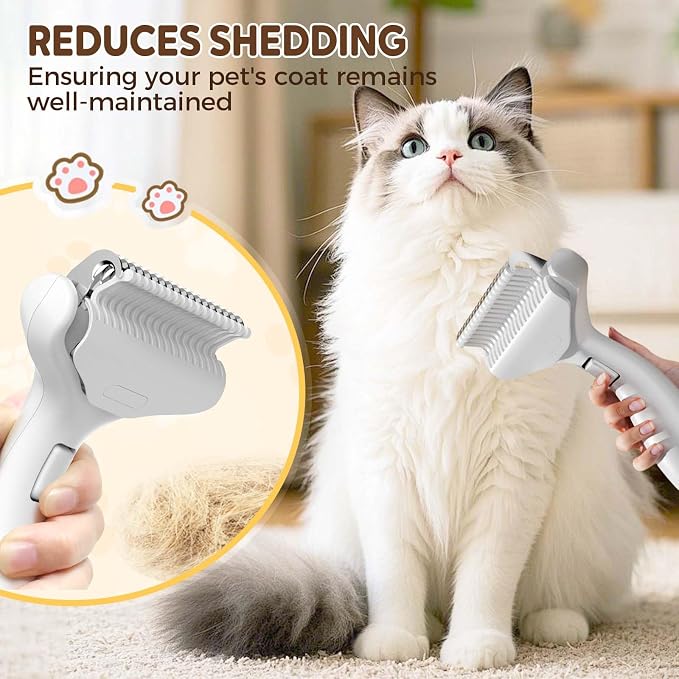 Pet Grooming Brush, 2026 Upgrade Undercoat Rake, Dematting Comb for Dogs and Cats, Removes Tangles Knots and Loose Fur Designed for Thick Coats Long Hair Daily Pet Grooming Use