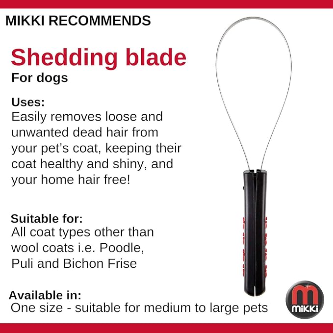 Mikki Dog, Cat Deshedding Tool - Grooming Shedding Blade for Pets - Currycomb Brush