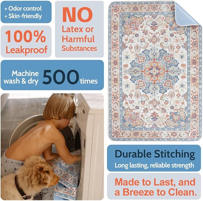 Washable Pee Pads for Dogs 2 Pack Reusable Puppy Training Pads 40"x26" Super Absorbent Waterproof Dog Training Pads, Non-Slip Potty Pads, Whelping Pads Litter Mat