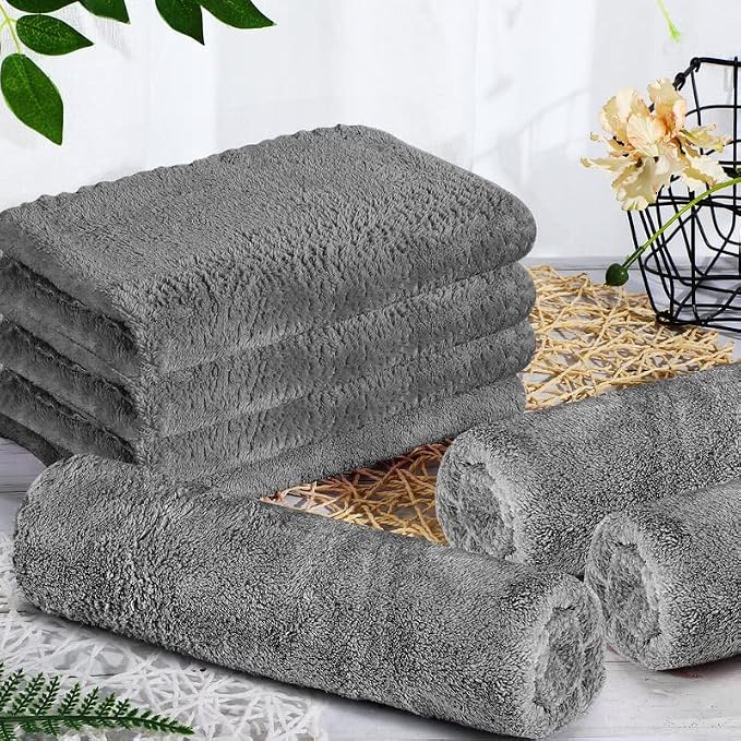 Newwiee 24 Pcs 24 Pcs Guinea Pig Fleece Bedding Blankets Bulk Washable Small Animal Fleece Cage Liners Pet Wash Cloth Sleeping Mat Cover for Hamster Chinchilla Rabbit Hedgehog (14 x 30 Inch,Gray)