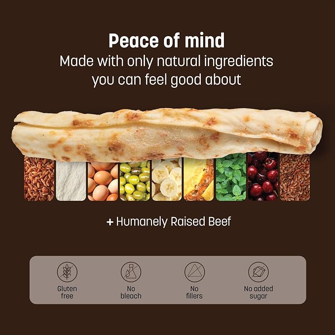 Earth Animal No Hide Stix - Long Lasting Rawhide Free Small Dog Chews Sticks, Beef - 40 Count Extra Value Pack