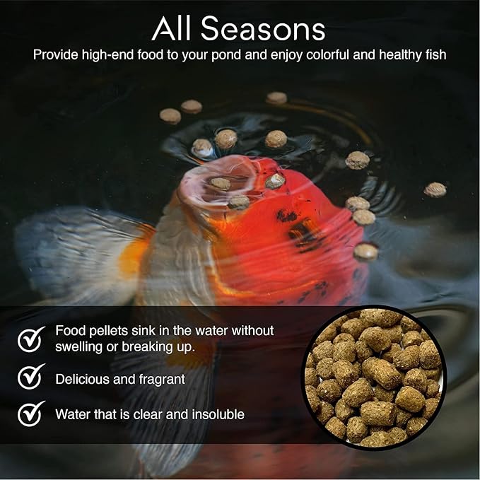 BIG Kahuna Koi Fish Food for Ponds 19lb - Koi Food for Pond Fish Food Pellets – 3/16-1/4 Floating Pond Pellet