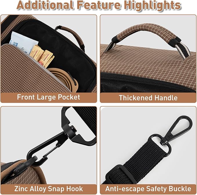 ETIAL Expandable Pet Carrier Backpack for Cats & Small Dogs, 30% Extra Large Space (Up to 20lbs), Airline Approved, Breathable Mesh, Foldable Travel Bag with Shoulder Strap & Luggage Sleeve