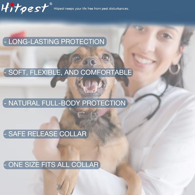 Flea and Tick Collar for Puppies - 12-Month Natural Protection - Safe & Effective Flea and Tick Prevention - Includes Flea Comb and Tweezers, 2-Pack