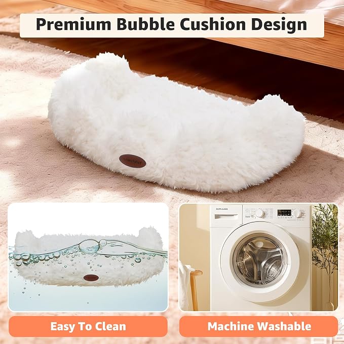 Woochpet Cordless Cat Window Perch, Large Size Hammock with 4 Strong Suction Cups, Cat Hammock for Window with Two Fabrics Cover, Foldable Bed for Cats