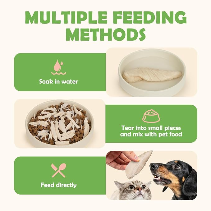 MON2SUN Freeze Dried Chicken Breast Dog & Cat Treats - Whole Cut, Single Ingredient, High Protein, Grain & Gluten Free, for Training Chew or Topper,9.2oz