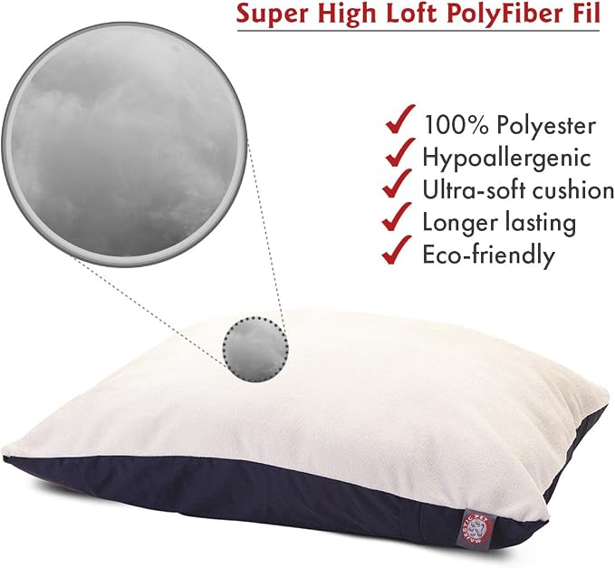 Majestic Pet Rectangle Medium Dog Bed Washable – Removable Slipcover Pet Bed – Dog Crate Bed Super Value Pillow Dog Bed – Dog Kennel Bed for Sleeping - Dog Bed Medium Breed 30 x 40 Inch – Blue