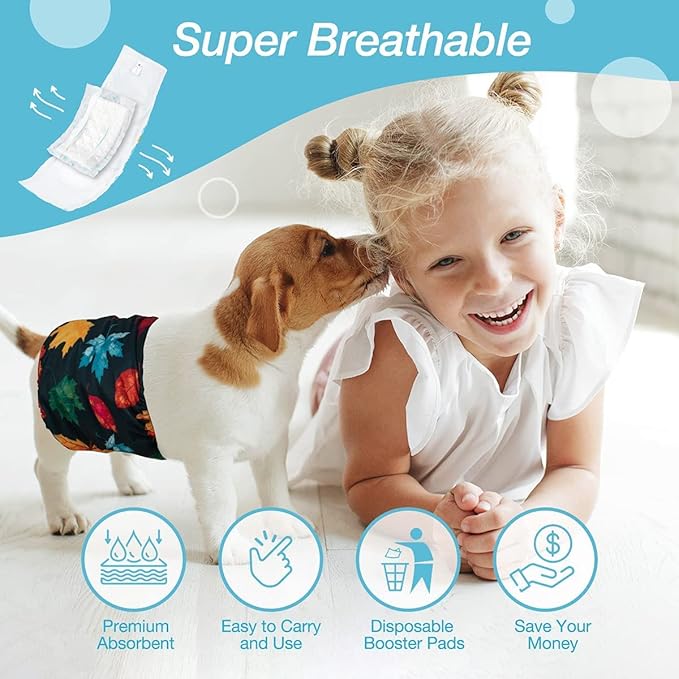 Disposable Dog Diaper Booster Pads XL - 40 Count, Dog Diaper Liners for Male and Female Dogs, Inserts Fit Most Puppy Diapers - Pet Belly Bands and Male Dogs Wraps