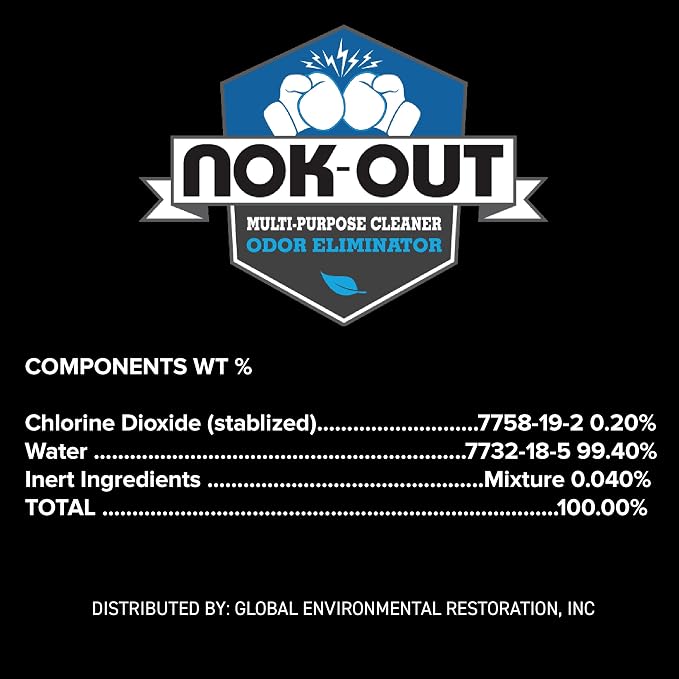 NOK OUT Odor Remover, Pet Deodorizer and Cleaning Spray, Made in the USA, 16 Fluid Ounce Spray, 4-Pack