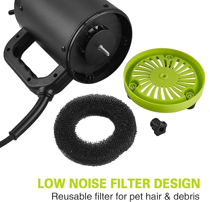 Johui Handheld Pet High Speed Hair Dryer for Dogs,Pet Grooming Dryer with Adjustable Speed and Temperature Control Dog Blow Dryer,Pet Hair Dryer with 4 Nozzle