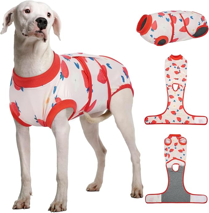 Kuoser Dog Recovery Suit After Surgery, Dog Surgery Suit Female Spay, Male Neuter, Anti-Licking Pet Onesie, Surgical Recovery Bodysuit for Abdominal Wounds,Skin Disease, E-Collar Cone Alternative, 2XL