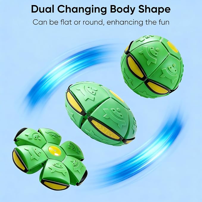 3 Pack Pop Up Balls, Magic Bouncing Balls | 6 LED Lights, Flying Saucer Ball Toy, Transforming Pop Up Ball, For Large Medium Small Dogs, Outdoor Interactive