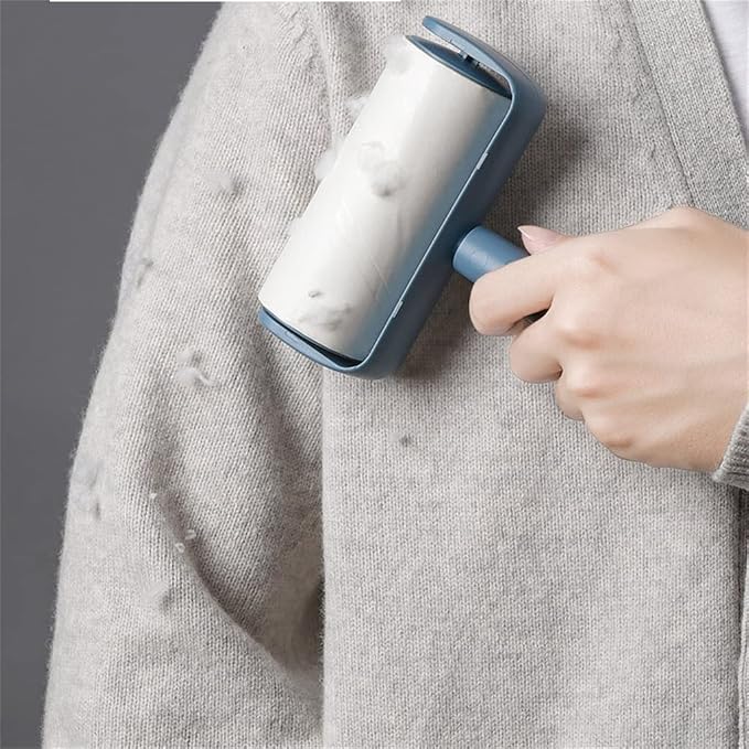 Sticky Hair Sticker tearable Roller Brush roll Paper Depilatory Remover Clothing Cleaning Sticky Cylinder(Blue)