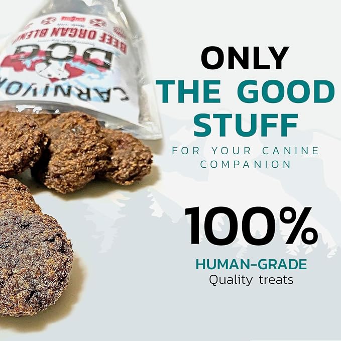 Carnivore Dog Treats, Human Grade, Grass-Fed Beef Liver, Heart & Kidney Made with Redmond Real Salt, No Additives, Healthy, Chewy, Training Snack for All Breeds, Beef Organ Blend, Pack of 3