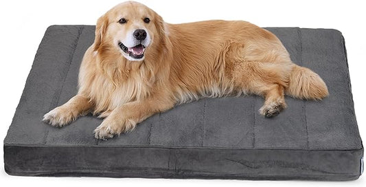Dog Bed for X Large Dog - Orthopedic Pet Beds with Memory Foam, Waterproof Removable Washable Cover with Non-Slip Bottom, Grey, 41" L x 27" W x 3" H