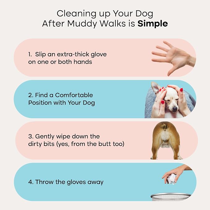Uproot Clean Glove Wipes Pro & Eye Care Set: Extra-Thick Dog Wipes for Paws and Butt for Full-Body Cleaning (20 Pack) + Hypoallergenic Eye Pads as a Gentle cat & Dog Tear Stain Remover