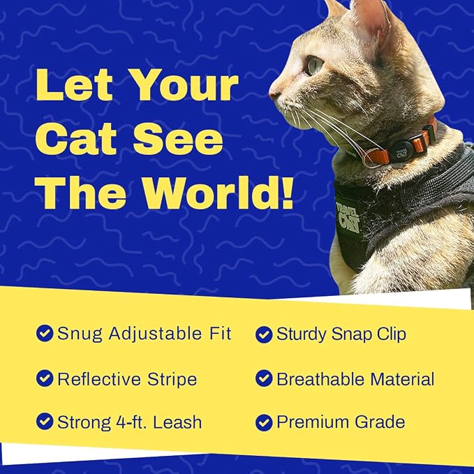 Travel Cat x Argylle Replica Backpack Carrier and Travel Cat & Stray Cat Harness and Leash Bundle