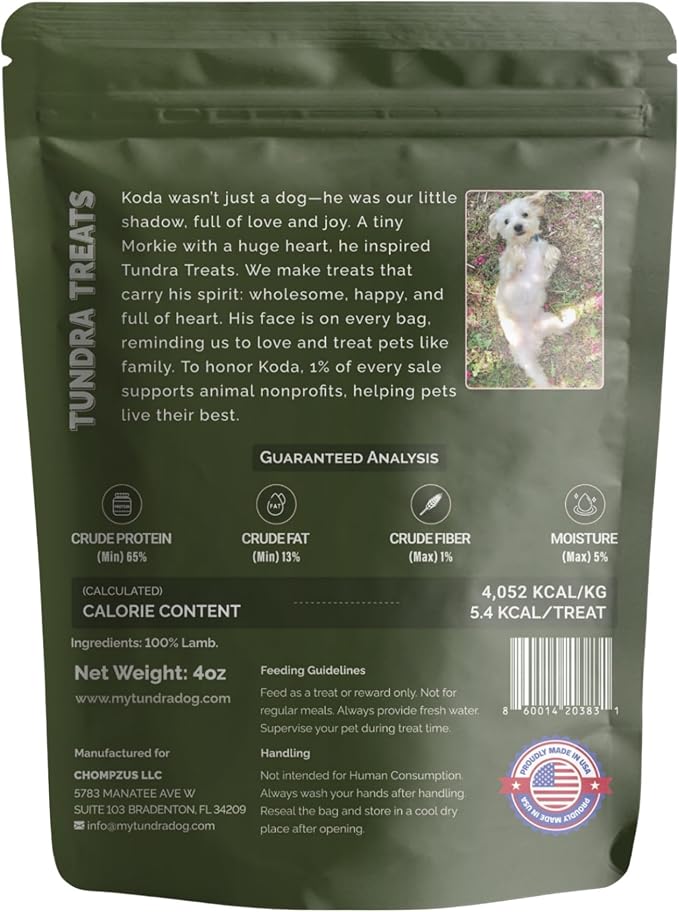 Freeze-Dried Dog Treats Single Ingredient, High Protein, All-Natural, Lamb Flavor