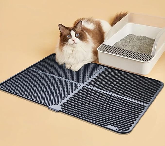 Silicone Pet Food Mat for Cats & Dogs, Waterproof Dog Bowl Mat & Cat Feeding Mat, Non-Slip Dog Mat for Food and Water, Pet Placemat & Silicone Tray (30X22.5)